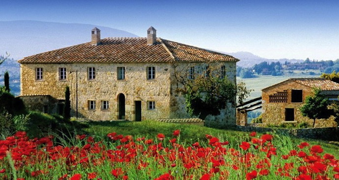 Старинный замок в садах Тосканы