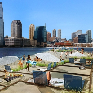 Житель Нью-Йорка представил проект плавающего пляжа на Манхэттене