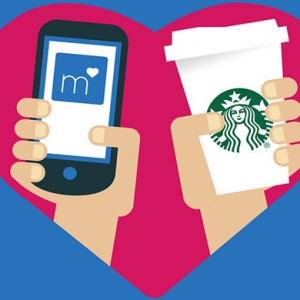 Совместное приложение Starbucks и Match.com к 14 февраля