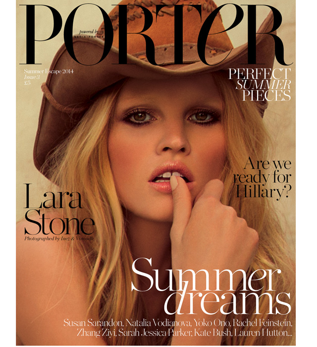 Лара Стоун на обложке летнего номера журнала Porter