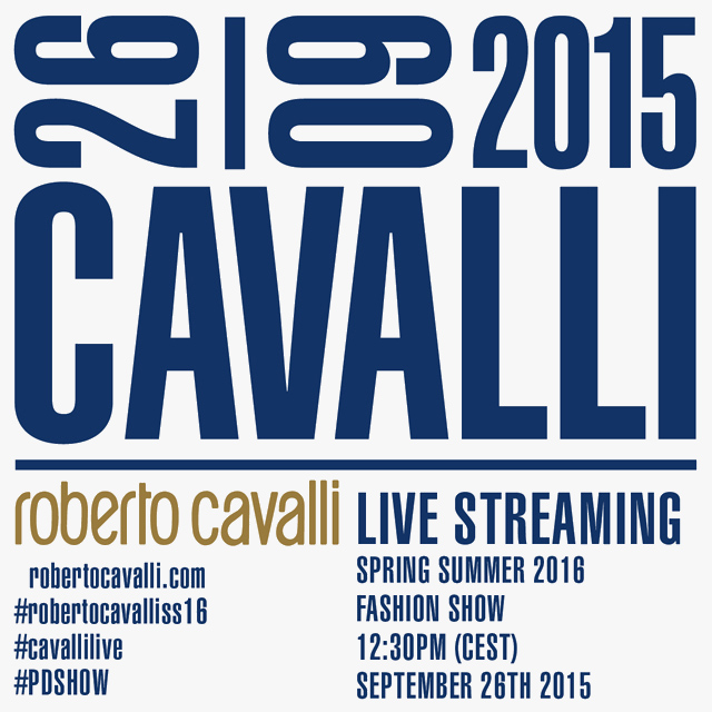 Прямая трансляция показа Roberto Cavalli, весна-лето 2016