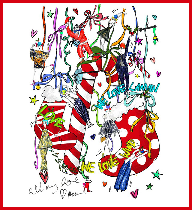 Альбер Эльбаз и другие дизайнеры нарисовали рождественские носки для WWD