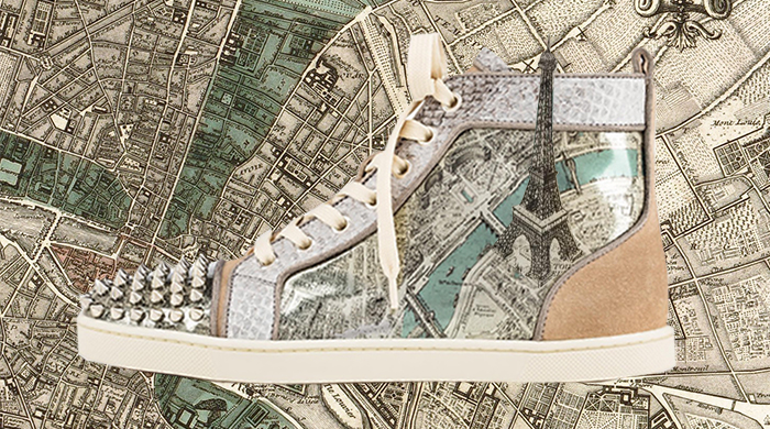 Christian Louboutin нарисовал карту Парижа на обуви