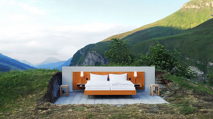 Отель без стен в швейцарских Альпах