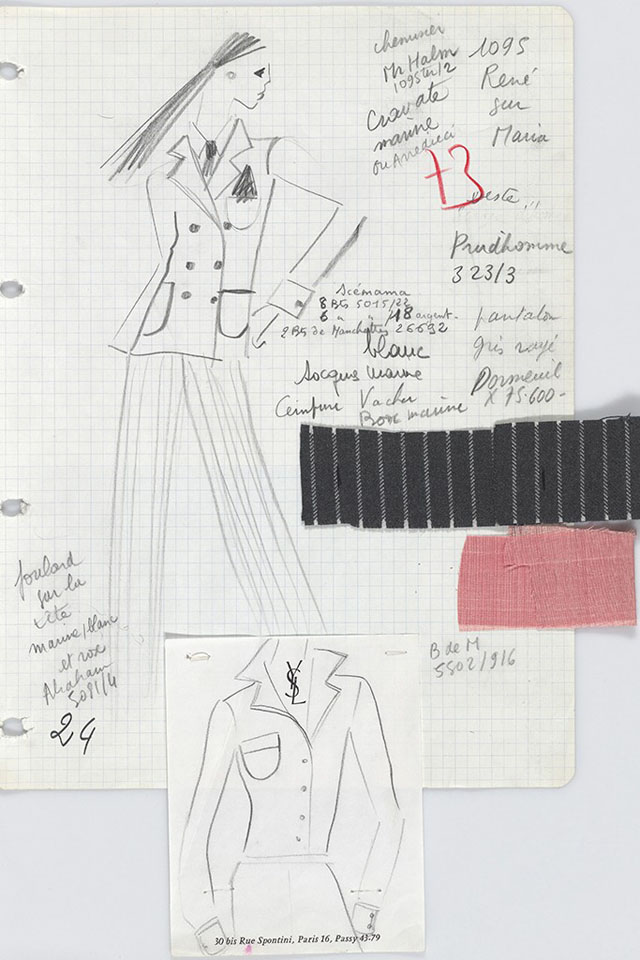 Скетч Ива Сен-Лорана к весенней коллекции 1967 года "Зеркало и секреты": еще одна книга об Иве Сен-Лоране (фото 1)