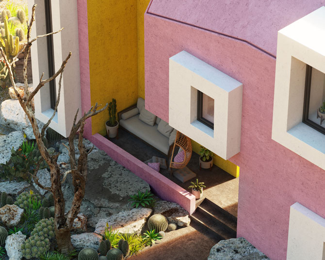 Московские архитекторы показали проект розового дома в мексиканской пустыне (фото 3)