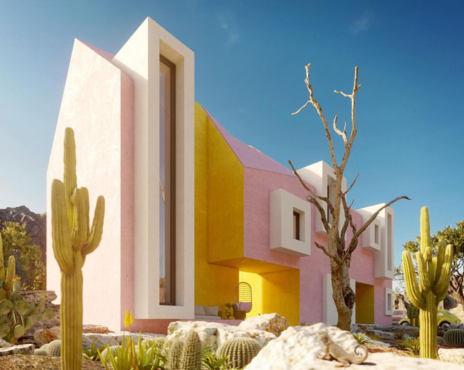 Московские архитекторы показали проект розового дома в мексиканской пустыне (фото 2)