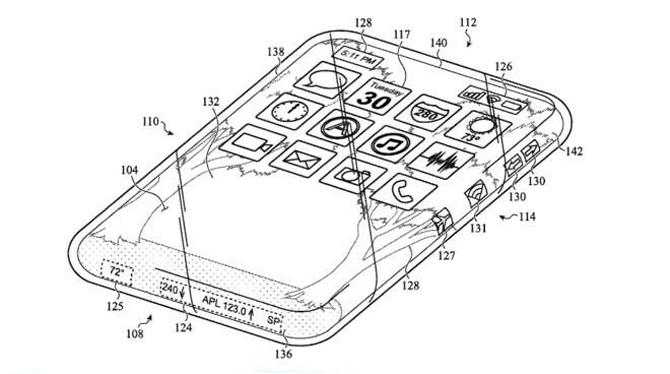 Apple подала патент на iPhone с бесконечным дисплеем (фото 1)