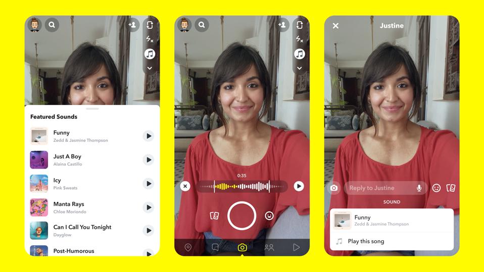 Snapchat тестирует функцию добавления музыки в видео (фото 1)