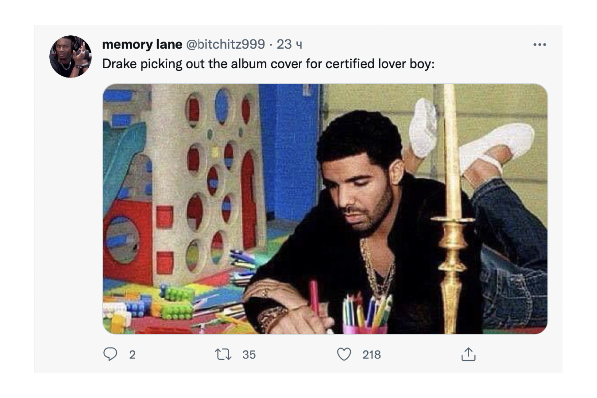 Обложка нового альбома Дрейка «Certified Lover Boy» стала мемом (фото 1)