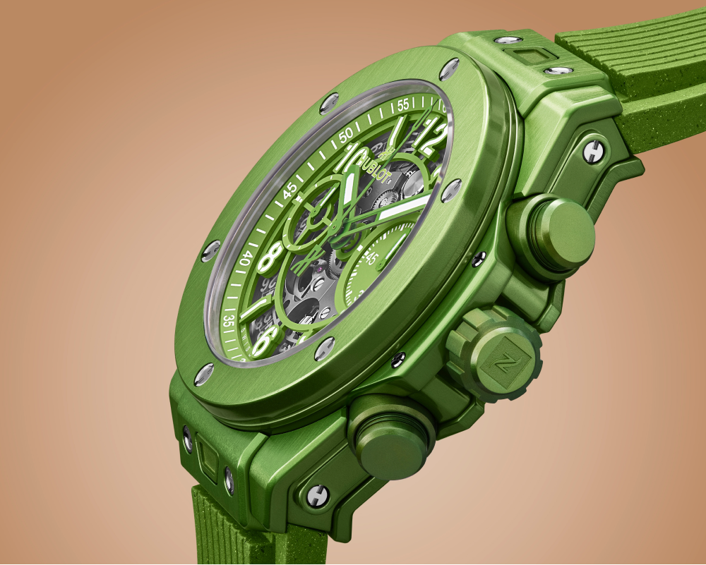 Бренд Hublot выпустил часы из капсул Nespresso в ярко-зеленом цвете (фото 1)