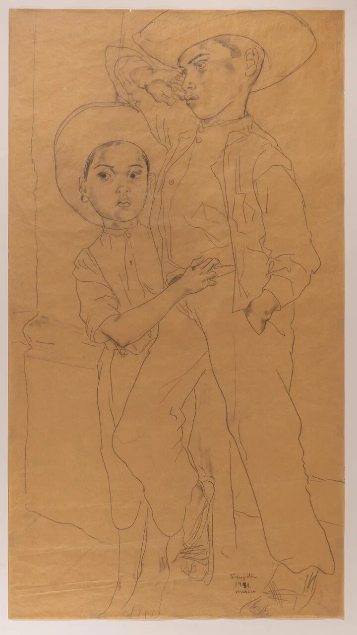 Рисунок «Два мексиканца» Леонара Фужиты выставят в Пушкинском музее (фото 1)