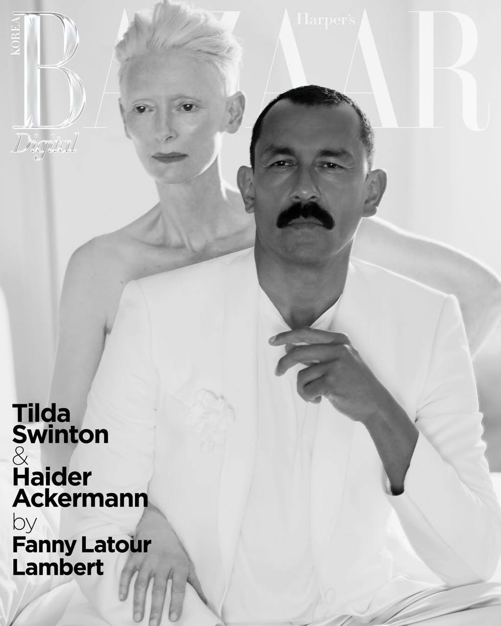 Хайдер Акерманн и Тильда Суинтон снялись для диджитал-обложки Harper’s Bazaar (фото 3)
