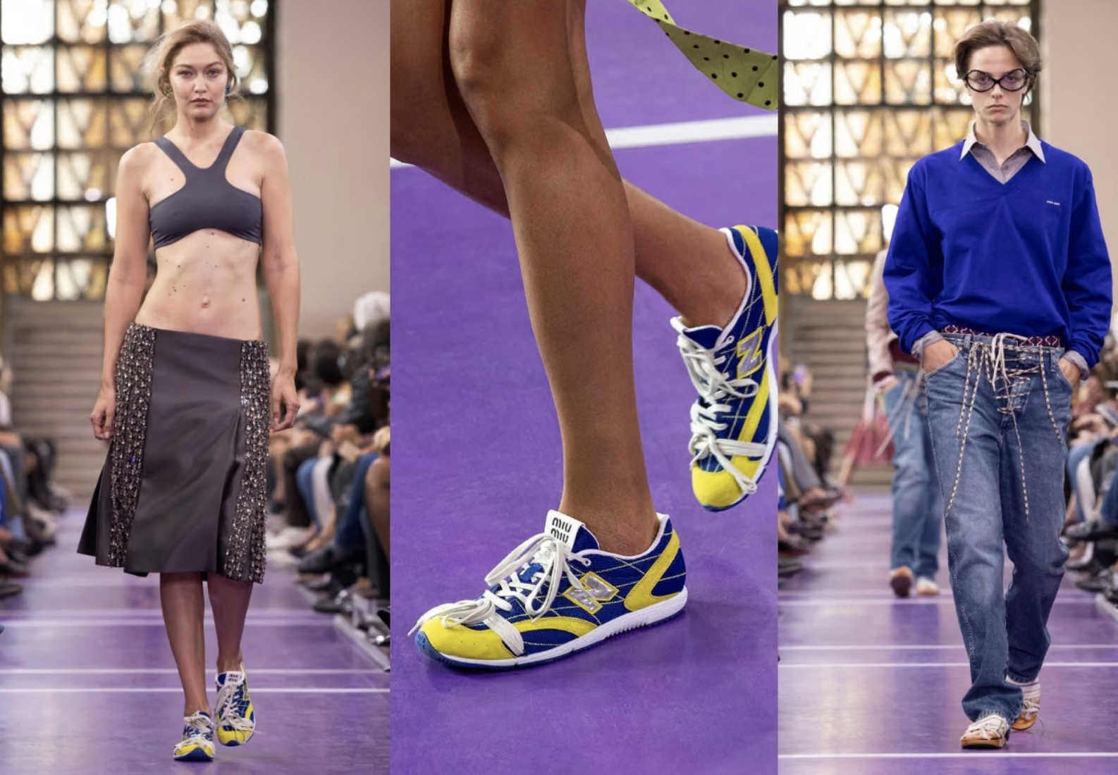 Miu Miu анонсировал две коллаборации — с New Balance и Wrangler (фото 1)
