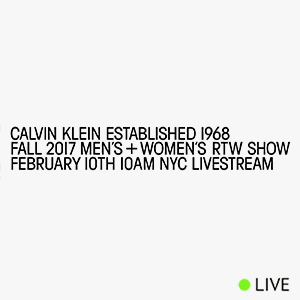 Прямая трансляция Calvin Klein осень-зима 2017