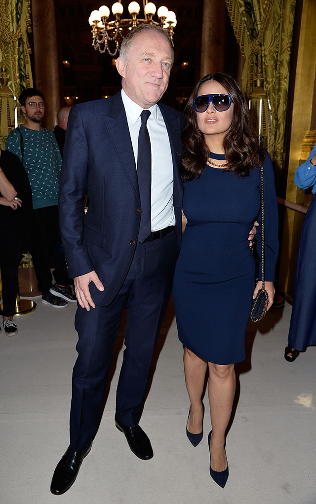 Франсуа-Анри Пино и Сальма Хайек Гости показа Stella McCartney, весна-лето 2016 (фото 3)