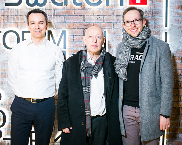 Питер Стефан, Иосиф Бакштейн и Антон Белов Гости открытия pop-up-галереи MMOMA (фото 1)