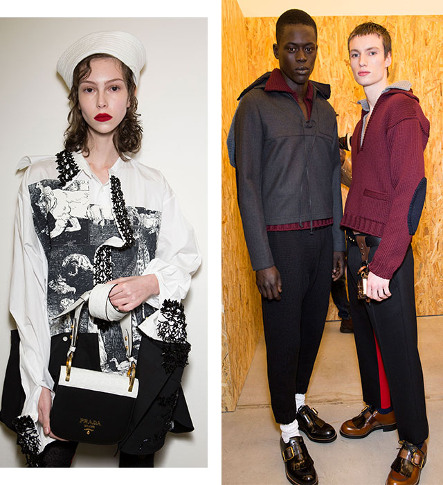 Мужская коллекция Prada осень-зима 2016/2017 Миучча Прада все-таки против объединения мужских и женских показов (фото 1)