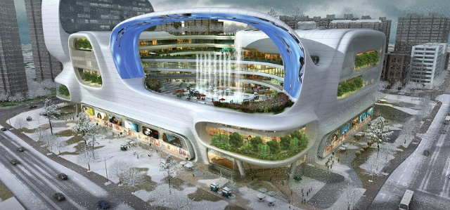 Футуристический молл с водным каналом в Китае (фото 3)