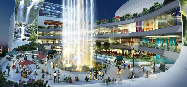 Футуристический молл с водным каналом в Китае (фото 1)