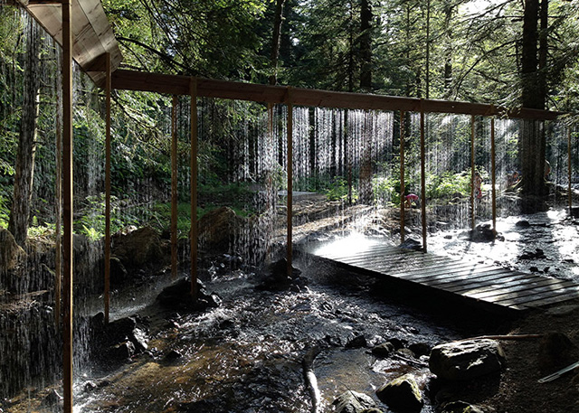 Зигзагообразный водопад Bridal Veil в лесном массиве Франции (фото 1)