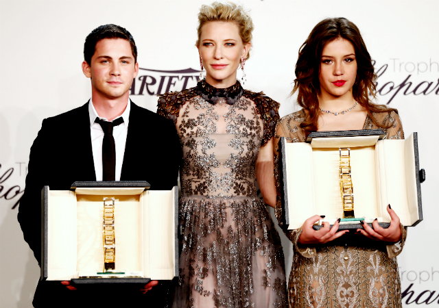 Логан Лерман, Кейт Бланшетт и Адель Экзаркопулос Кейт Бланшетт вручила премии Chopard в Каннах (фото 2)