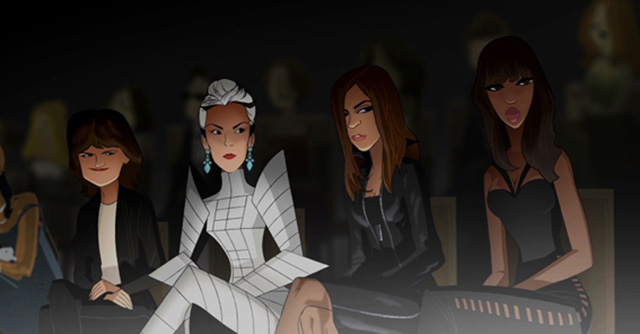 Кадры из мультфильма "Electric Holiday": Кэти Хорин, Дафна Гиннесс, Карин Ротфельд, Наоми Кэмпбелл Кэти Хорин: 28 лет в моде (фото 4)