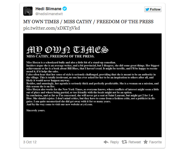 Открытое письмо Эди Слимана к Кэти Хорин Кэти Хорин: 28 лет в моде (фото 2)