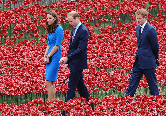 Кейт Миддлтон, принц Уильям и принц Гарри открыли мемориал в Тауэре (фото 2)