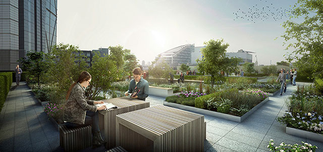 Лондонская штаб-квартира Amazon с теннисным кортом на крыше (фото 3)