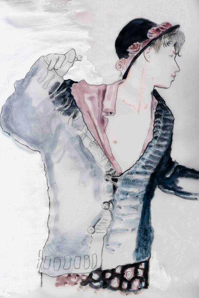 Хусам Эль Одех, осень-зима 2008—2009, для Dazed & Confused Новая книга: мужская мода в картинках от лучших иллюстраторов (фото 3)