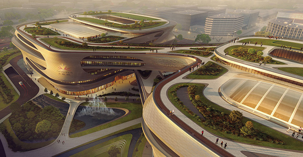 В Гуанчжоу начали строительство нового здания по проекту Захи Хадид (фото 1)