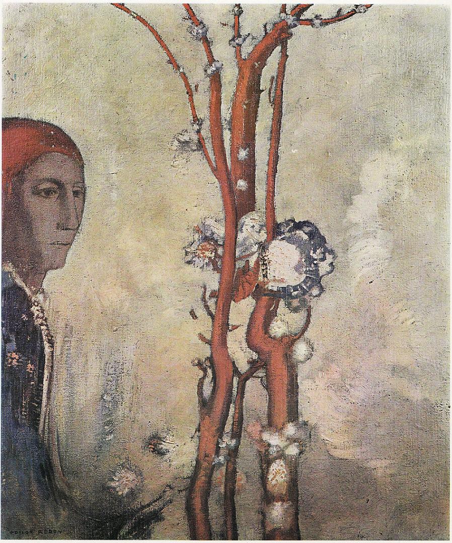 Одилон Редон. "Красный цветок", 1901