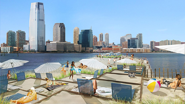Житель Нью-Йорка представил проект плавающего пляжа на Манхэттене (фото 2)
