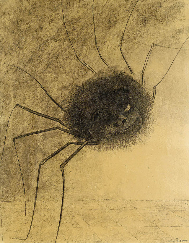 "Улыбающийся паук" (деталь), 1881. Из коллекции цюрихского Кунстхауса Рисунок углем на бумаге.