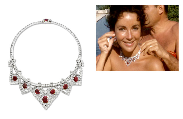 Элизабет Тейлор и Майк Тодд, 1957, колье Cartier Элизабет Тейлор и Майк Тодд, 1957, колье Cartier