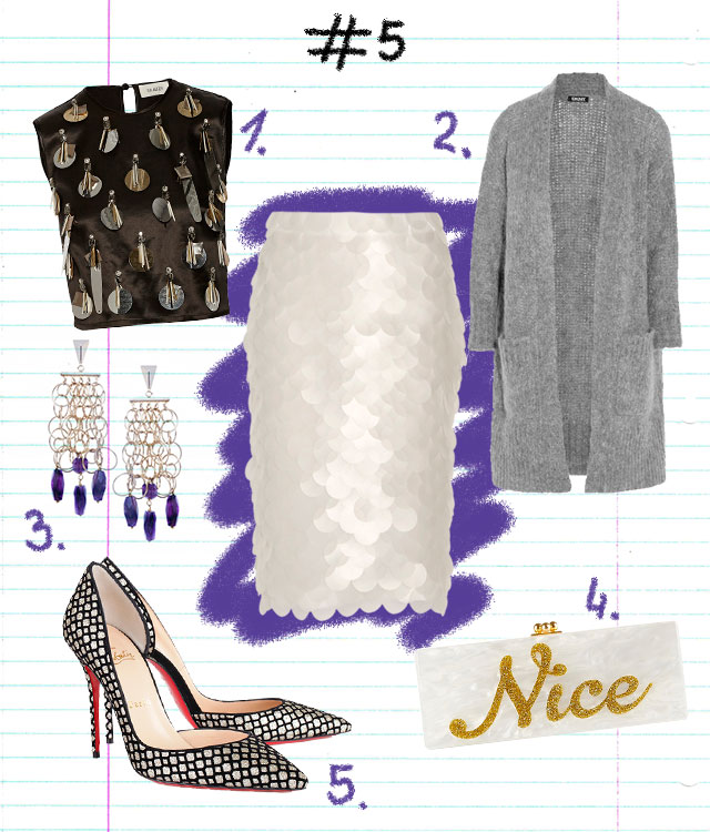 1 вещь, 5 вечеринок: юбка в пайетках Burberry Prorsum (фото 5)