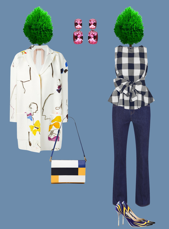 Пальто № 21 (Farfetch.com), топ Studio Nicholson (Net-a-Porter), джинсы Topshop, сумка Marni (luisaviaroma.ru), туфли Jimmy Choo (Farfetch.com), серьги Saku Tsubame (Magia di Gamma) 5 ярких образов, которые приблизят весну (фото 5)