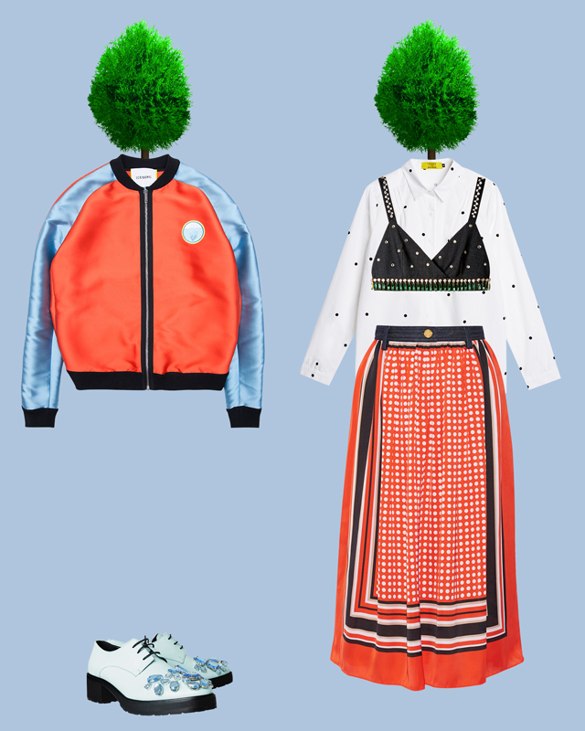 Бомбер Iceberg (names.ru), рубашка T&B Limited April, топ Hyein Seo («KM 20»), юбка Michael Michael Kors, ботинки Coliac (Aizel.ru) 5 ярких образов, которые приблизят весну (фото 2)