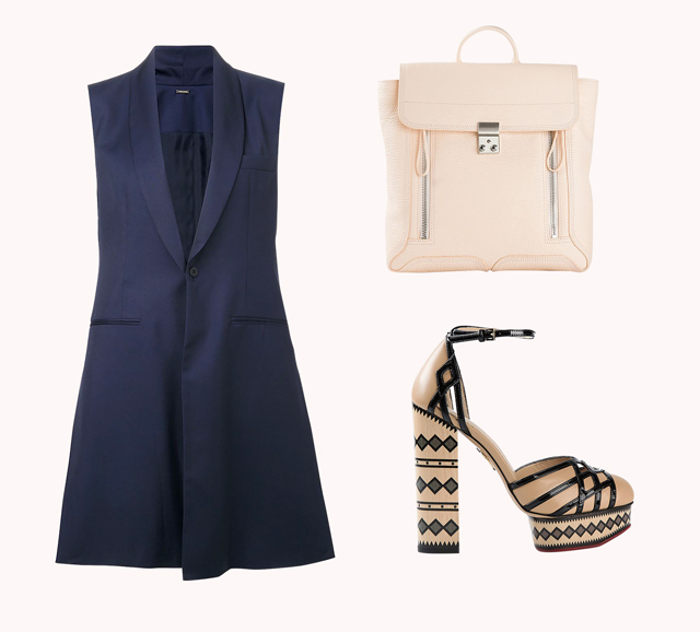 Портфель 3.1 Phillip Lim, жилет Adam Lippes, босоножки Charlotte Olympia Портфель 3.1 Phillip Lim, жилет Adam Lippes, босоножки Charlotte Olympia