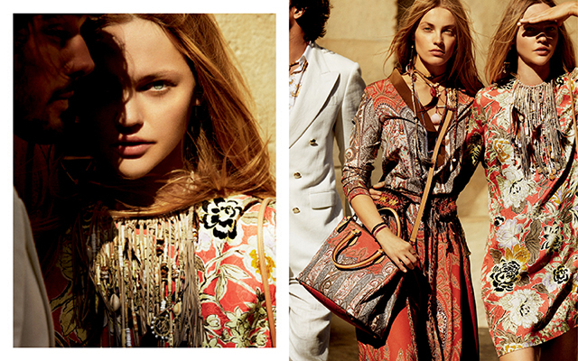 Саша Пивоварова в рекламной кампании Etro, весна-лето 2015 (фото 5)