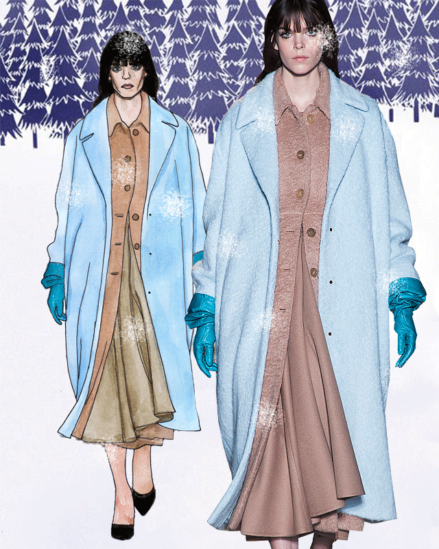 Rochas, осень-зима 2014/15 На заметку: одно пальто хорошо, а два — лучше (фото 1)