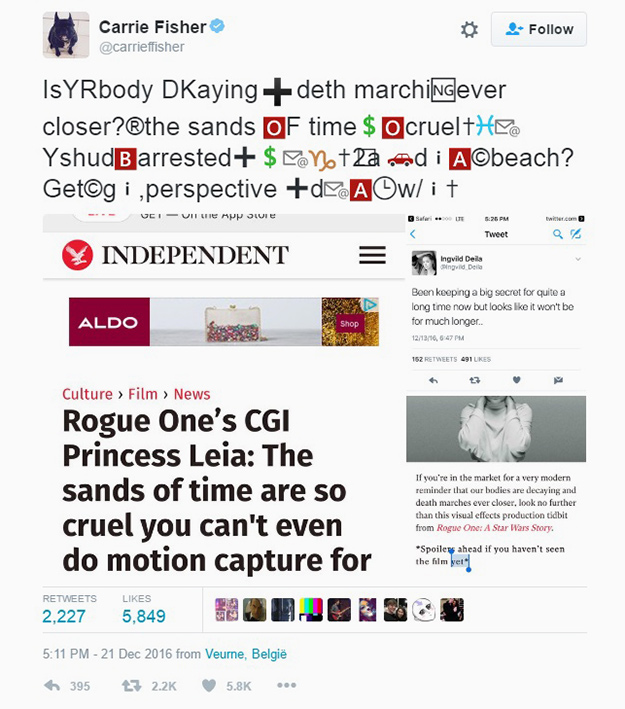 Острая сатира принцессы Леи: лучшие твиты Кэрри Фишер (фото 3)