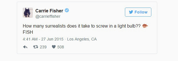 Острая сатира принцессы Леи: лучшие твиты Кэрри Фишер (фото 7)