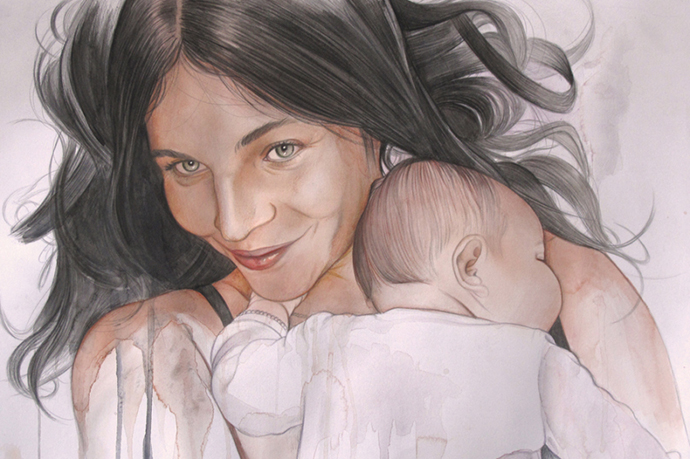 Джулия Рестуан-Ройтфельд с малышкой Джулия Рестуан-Ройтфельд с малышкой