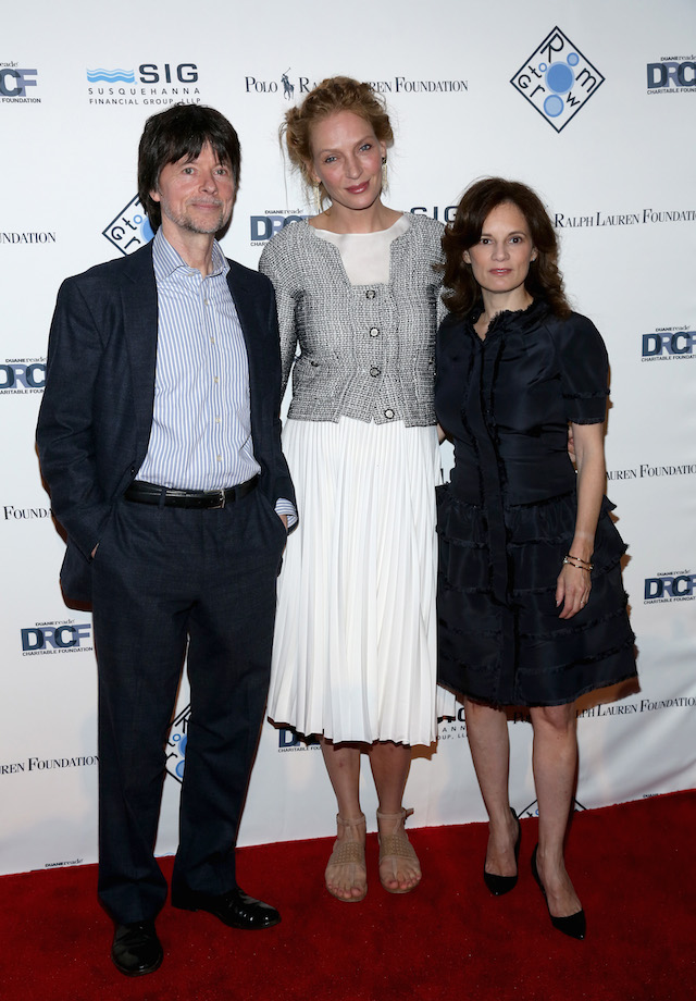 Кен Бернс, Ума Турман и Джули Бернс Кен Бернс, Ума Турман и Джули Бернс