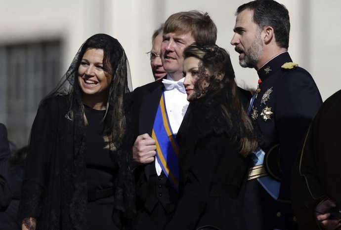 Принцесса Максима, принц Виллем Александр, принцесса Летиция и принц Фелипе Принцесса Максима, принц Виллем Александр, принцесса Летиция и принц Фелипе