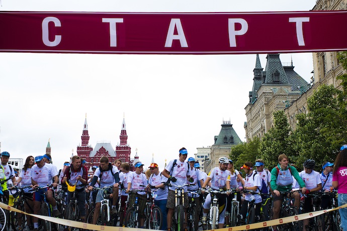 Велопробег в честь 120-летия ГУМа