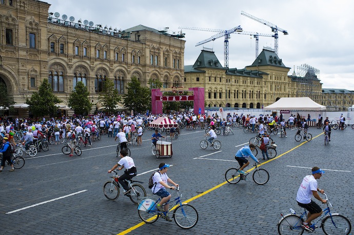 Велопробег в честь 120-летия ГУМа