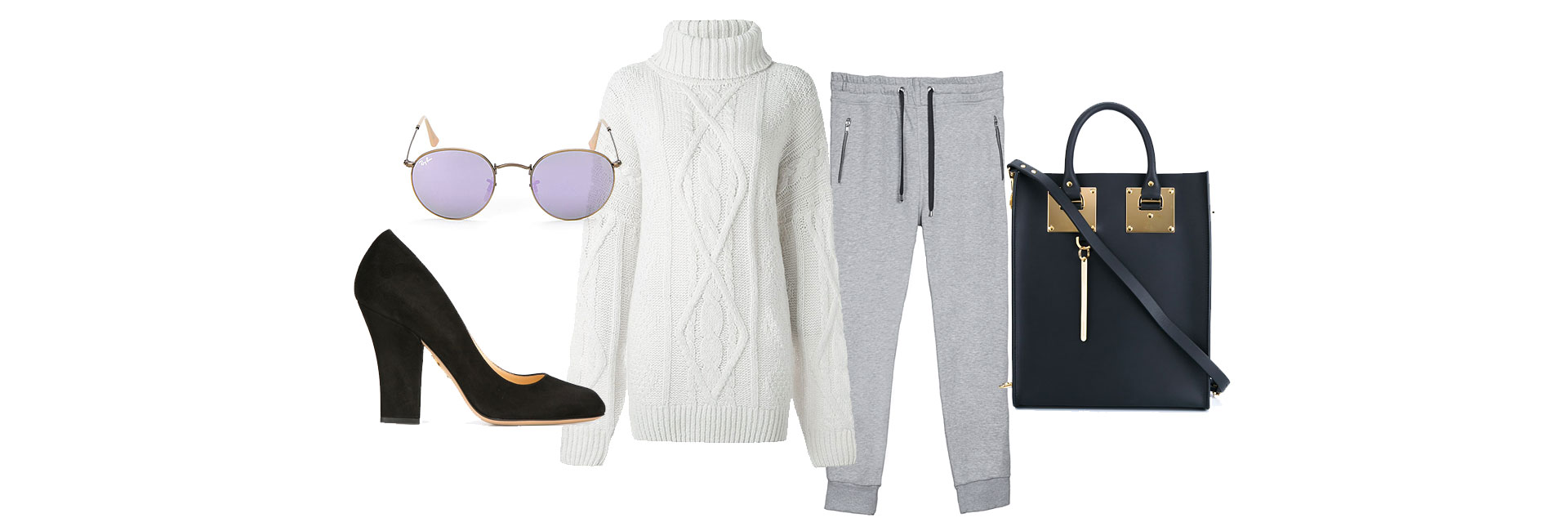 Туфли Charlotte Olympia; очки Ray Ban; свитер Faith Connexion; брюки Artem Krivda; сумка Sophie Hulme Как носить одежду российских дизайнеров: Artem Krivda (фото 3)